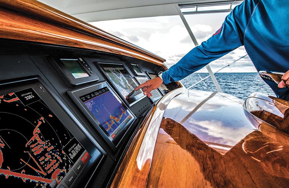 electronics from Furuno, Garmin, Raymarine and Simrad