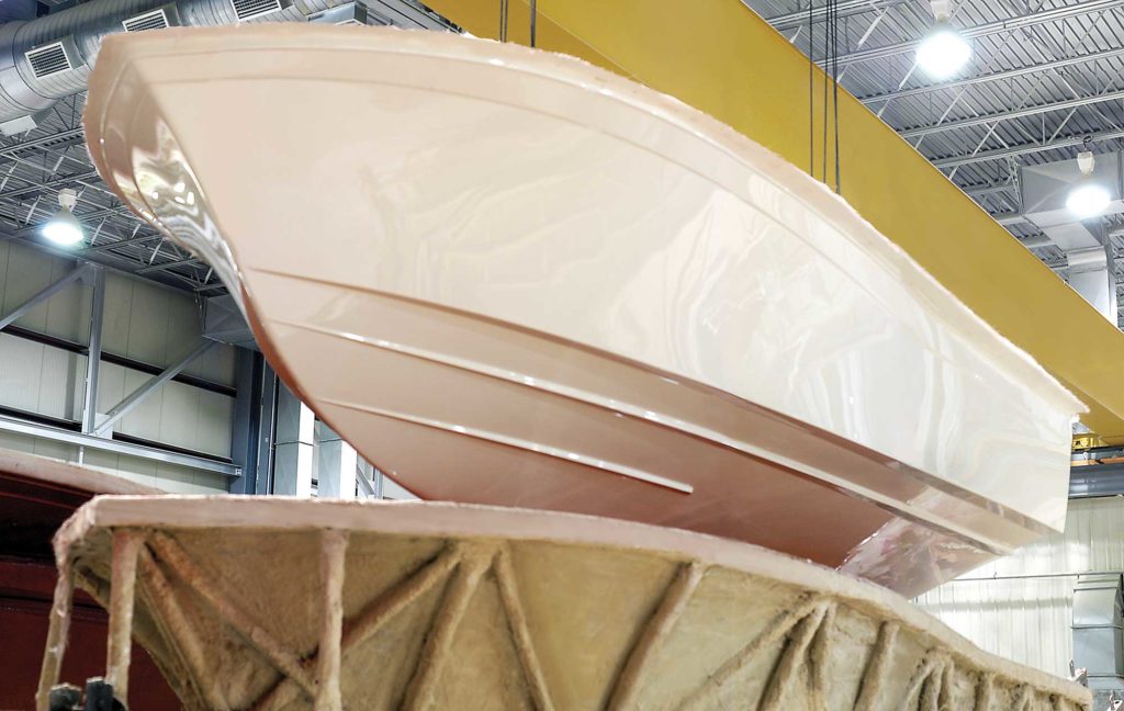 boat hull under construction