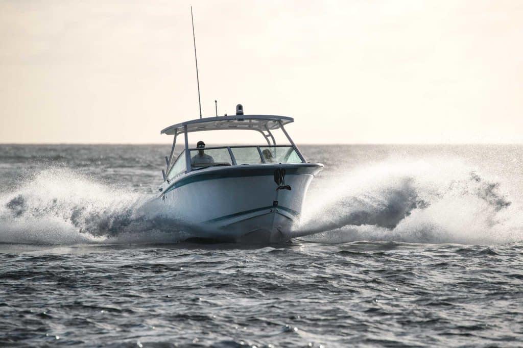 small offshore fishing boat out on the water