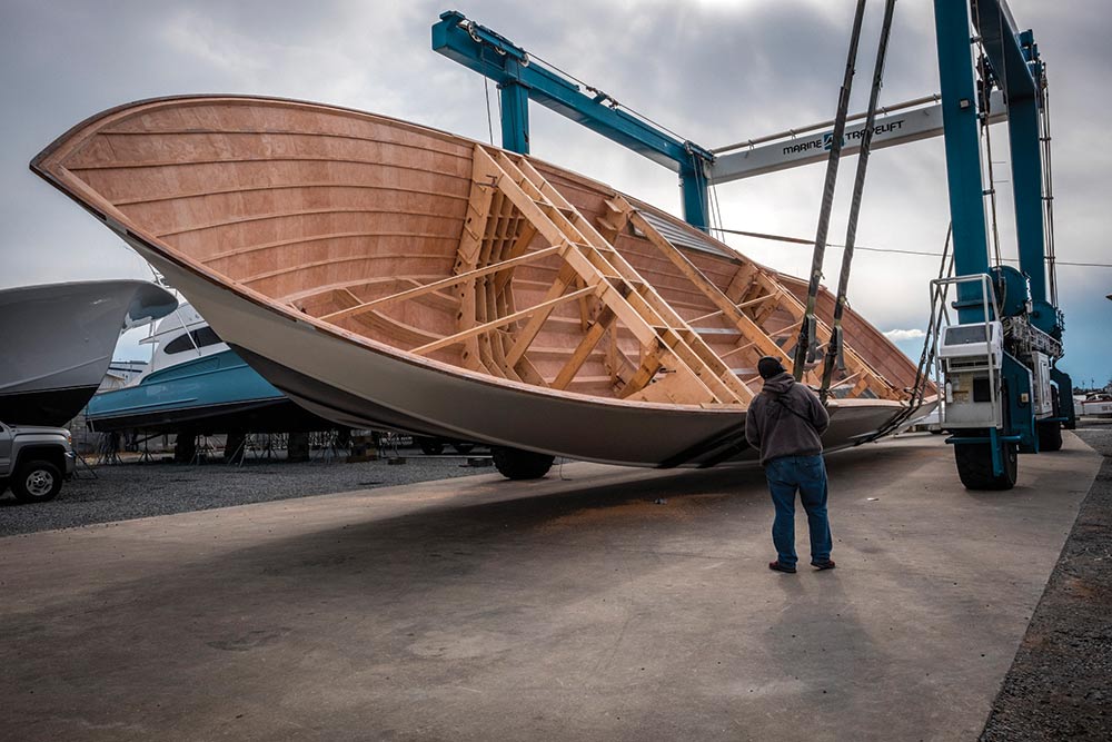 flipping a boat hull