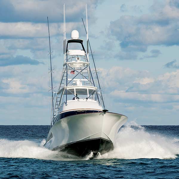 The F&S Yachts 61 Esme on the water.