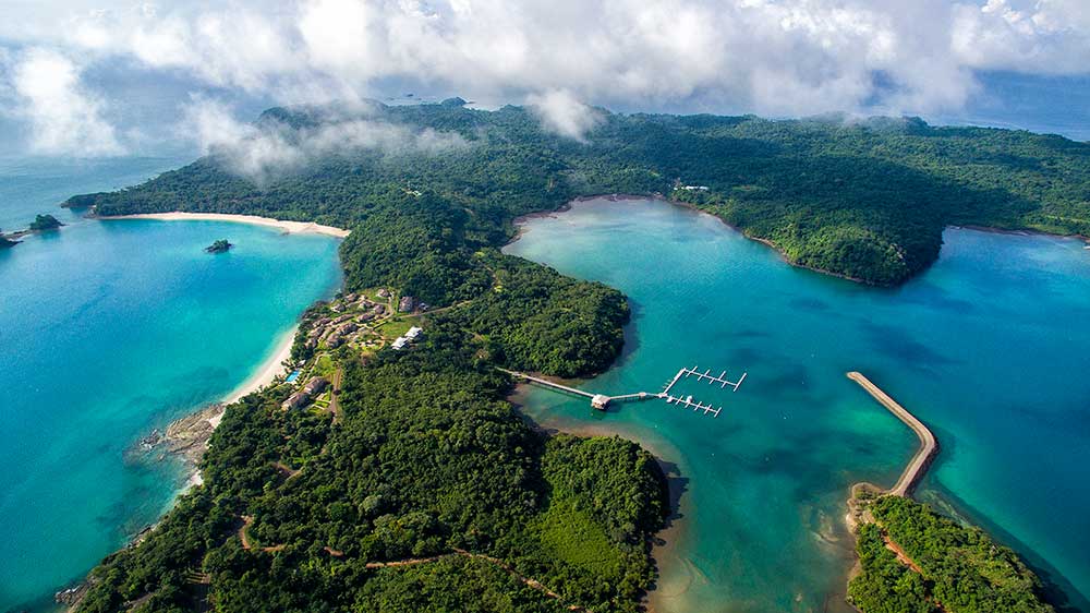 gulf of panama pearl island aerial view