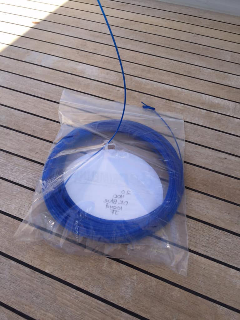 replacing outrigger halyard