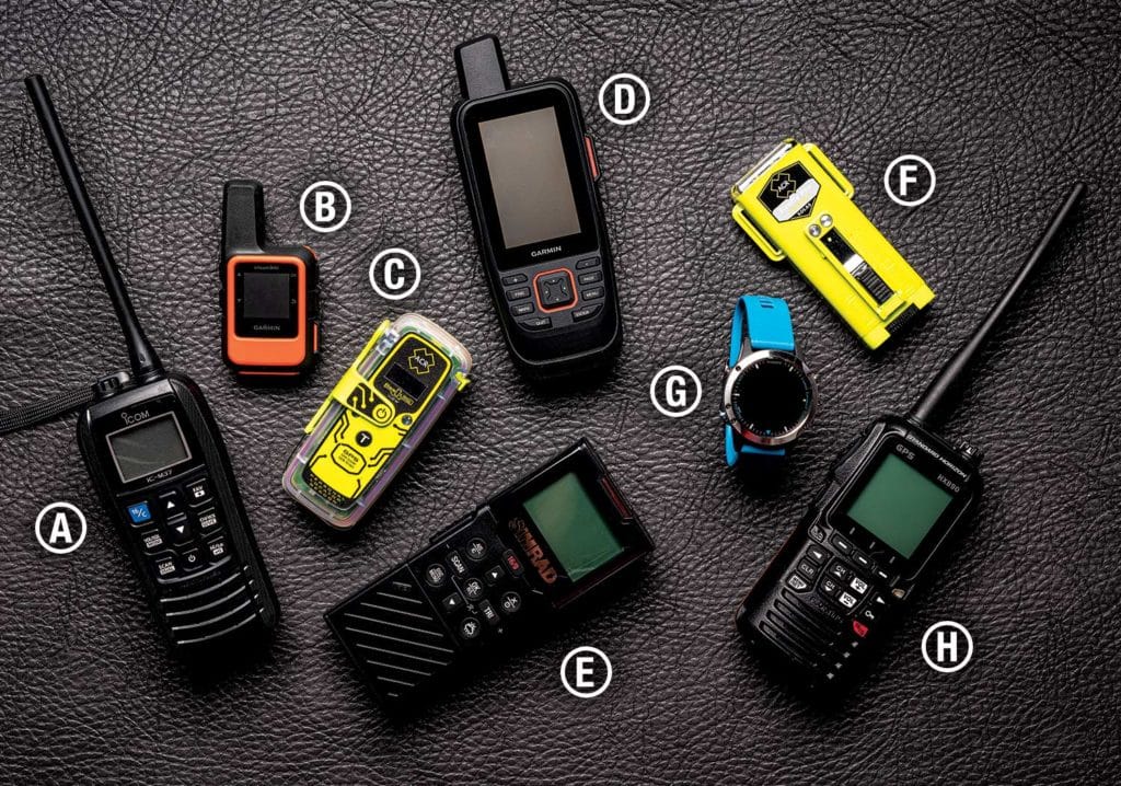 A collection of handheld gps electronics.