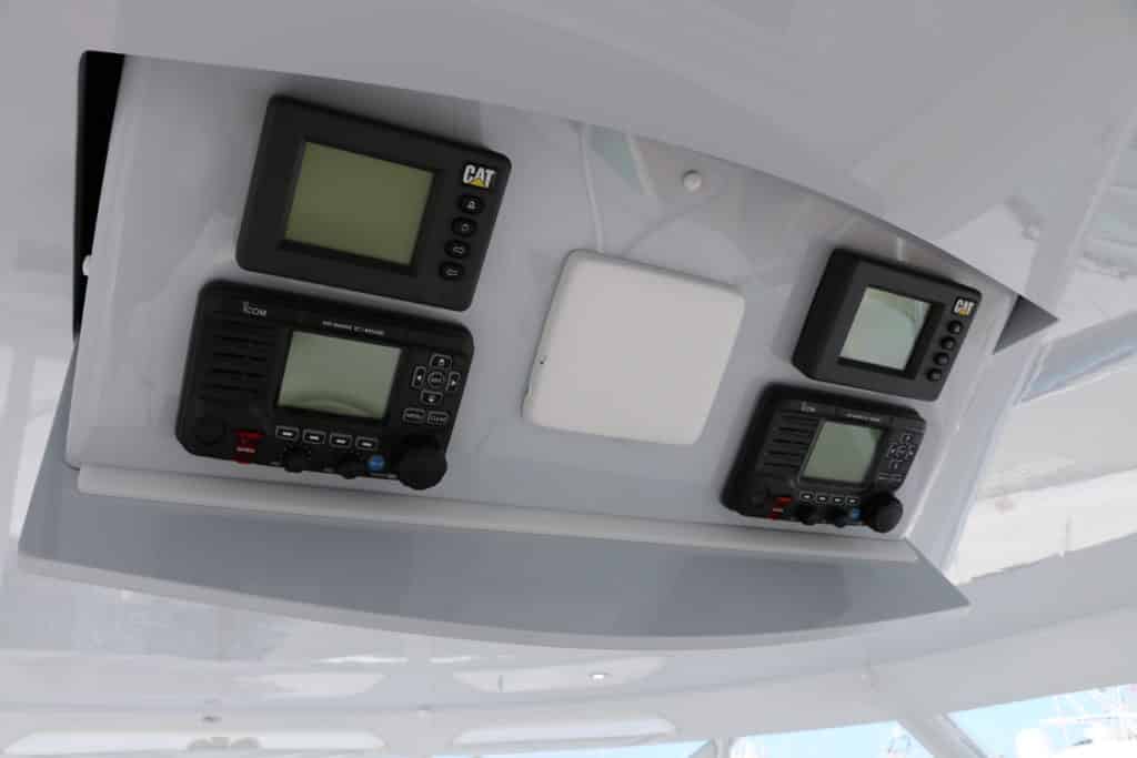 Hatteras GT63 overhead displays
