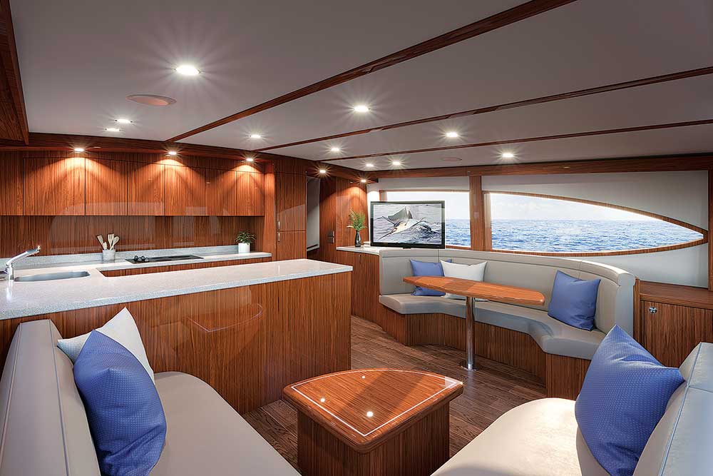 hatteras yacht interior salon