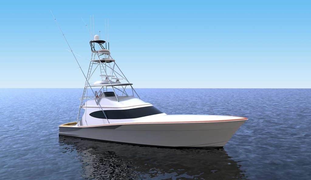digital rendering of a new Hatteras Yachts boat