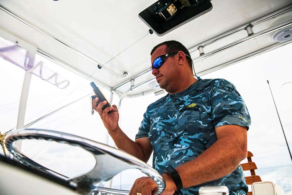 captain communicating offshore