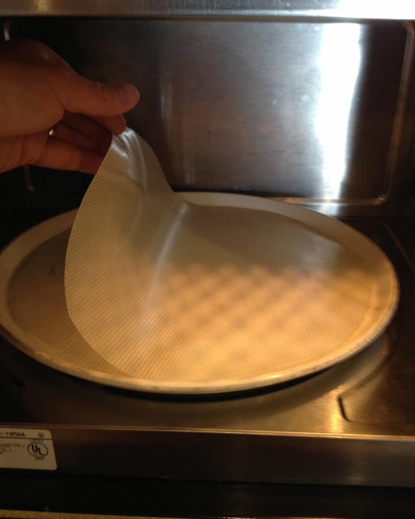 microwave with silicone sheet