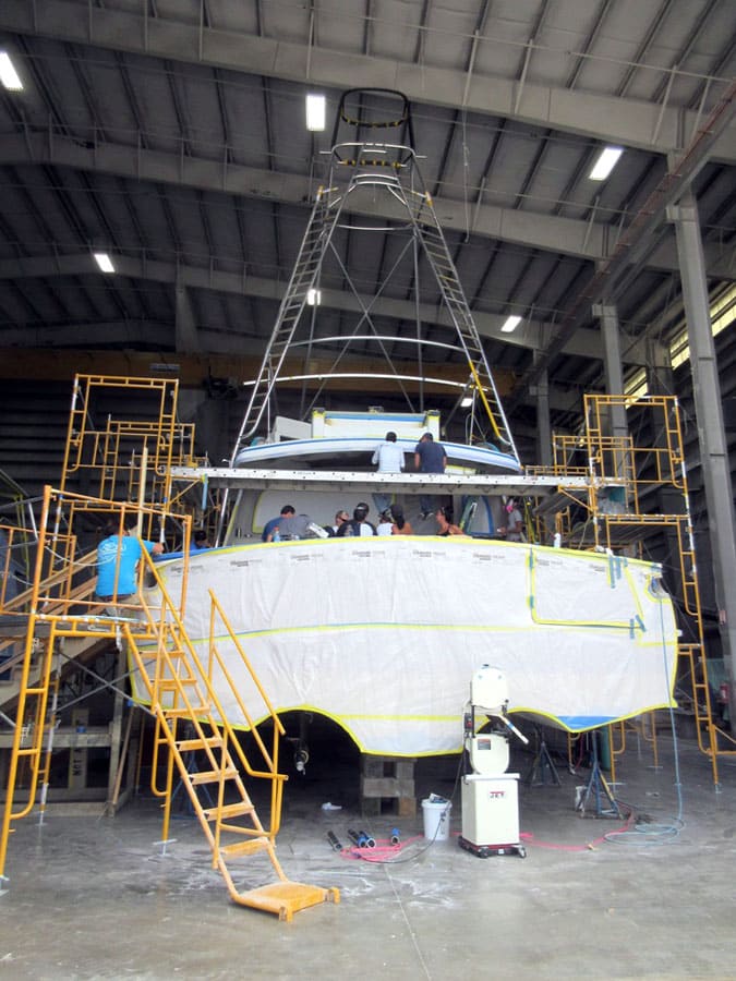 Construction of Jarrett Bay Boatworks 90