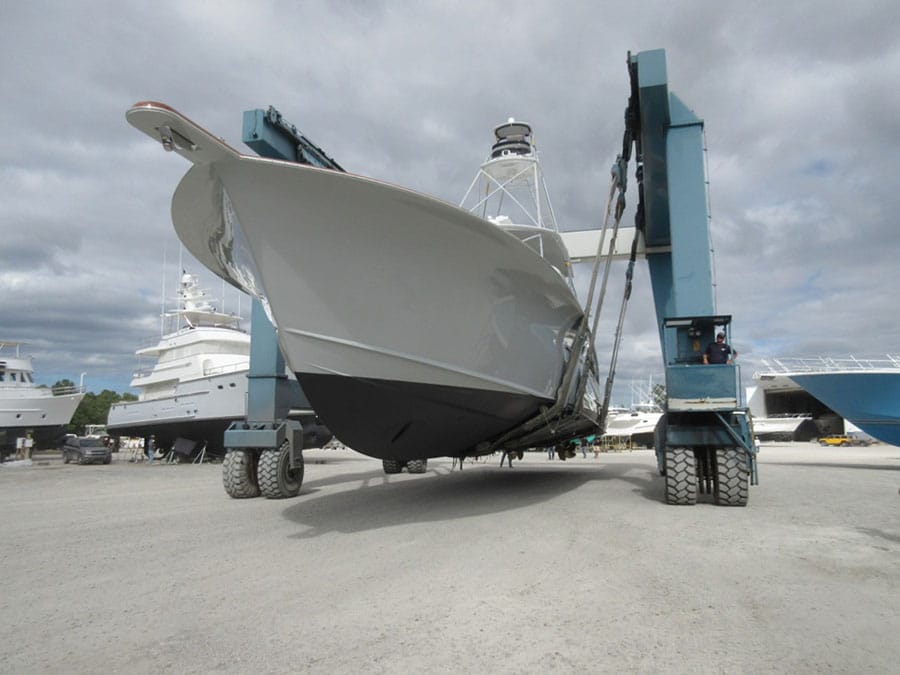 Construction of Jarrett Bay Boatworks 90