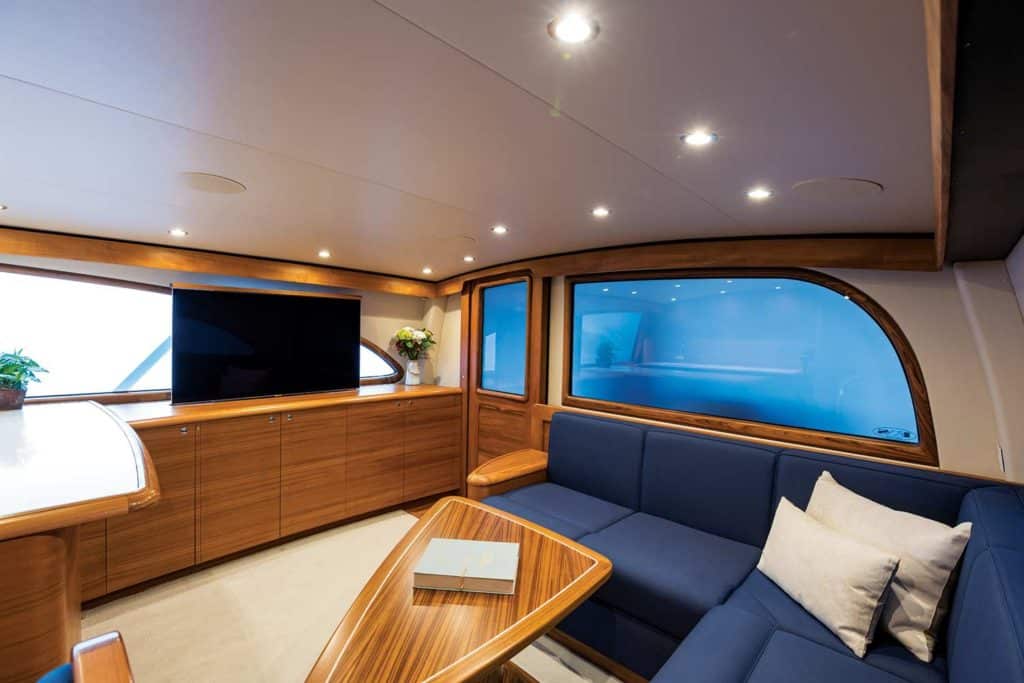 The interior of the The F&S Yachts 61 Esme.