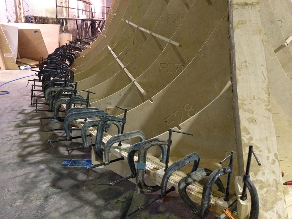 Construction of Jarrett Bay Boatworks 90