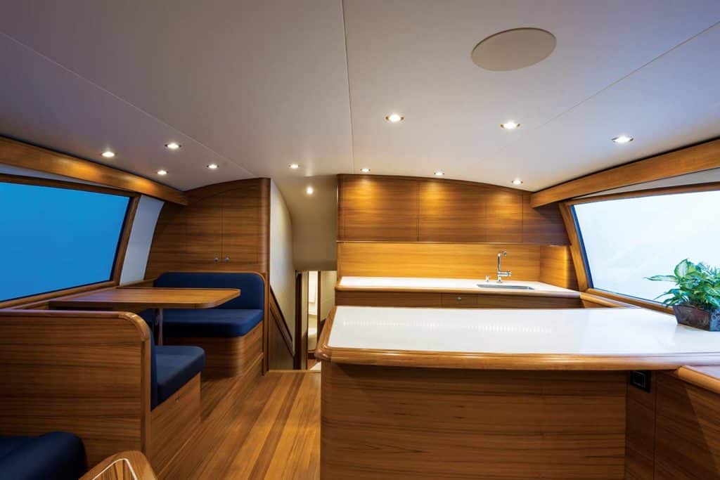 The interior of the The F&S Yachts 61 Esme.