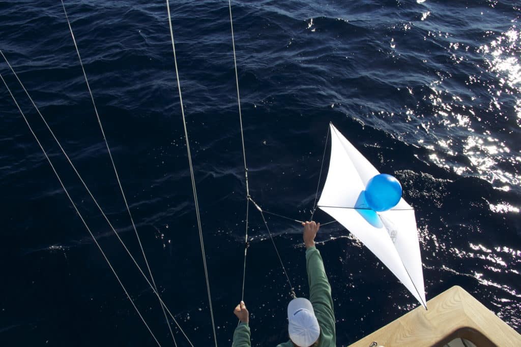 kite fishing from big boat