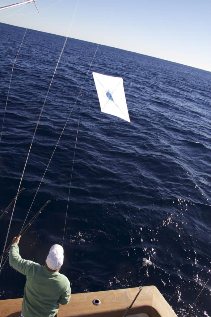 kite fishing from big boat