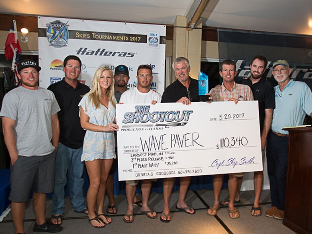 the shootout largest blue marlin wave paver