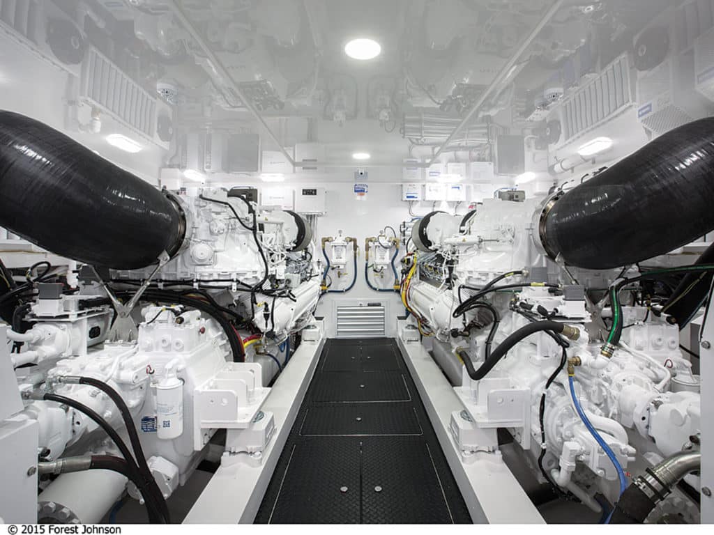 Engine Room of Viking 80C