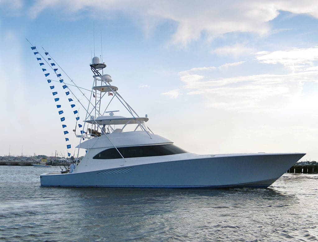 sport-fishing boat at White Marlin Open