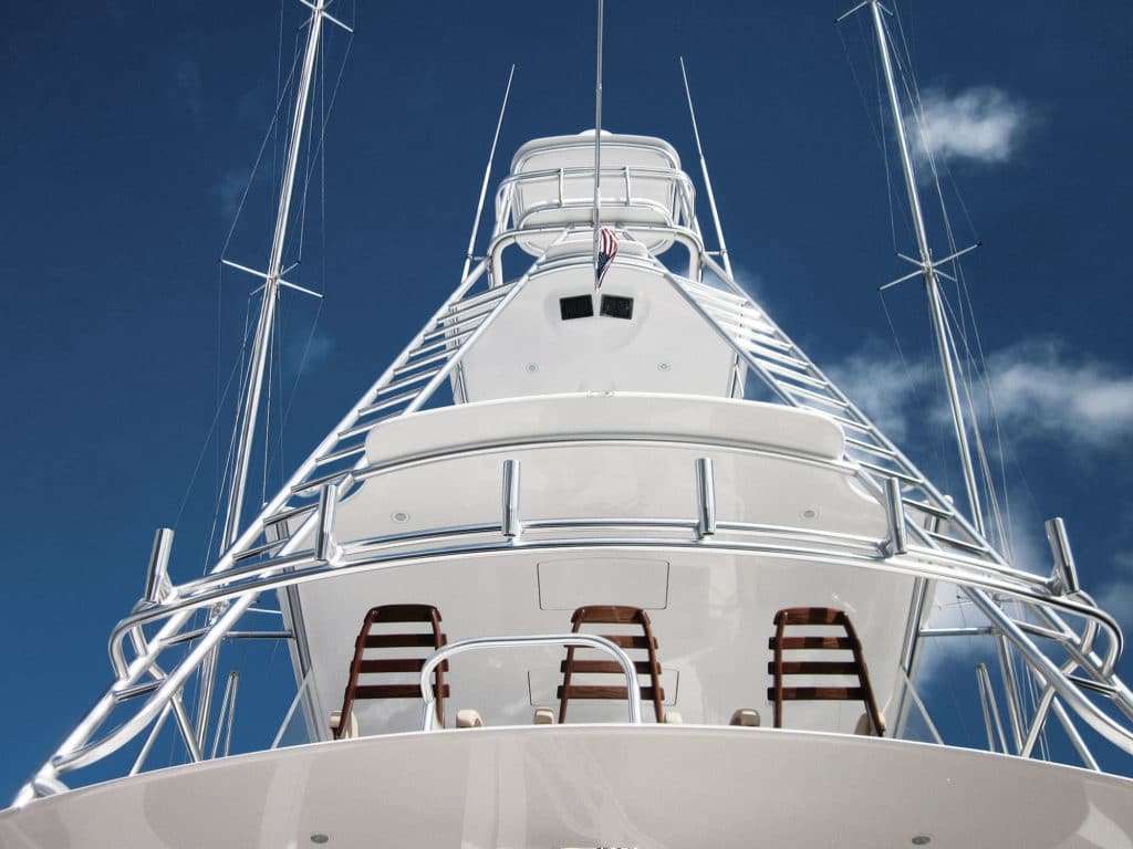 tower on sport fishing boat