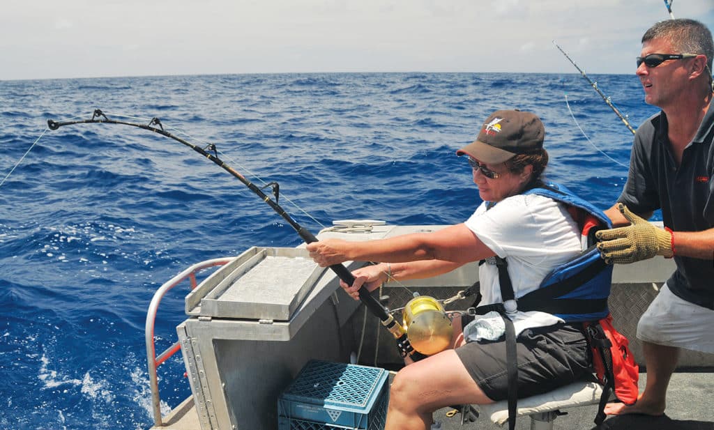 fighting a stubborn blue marlin