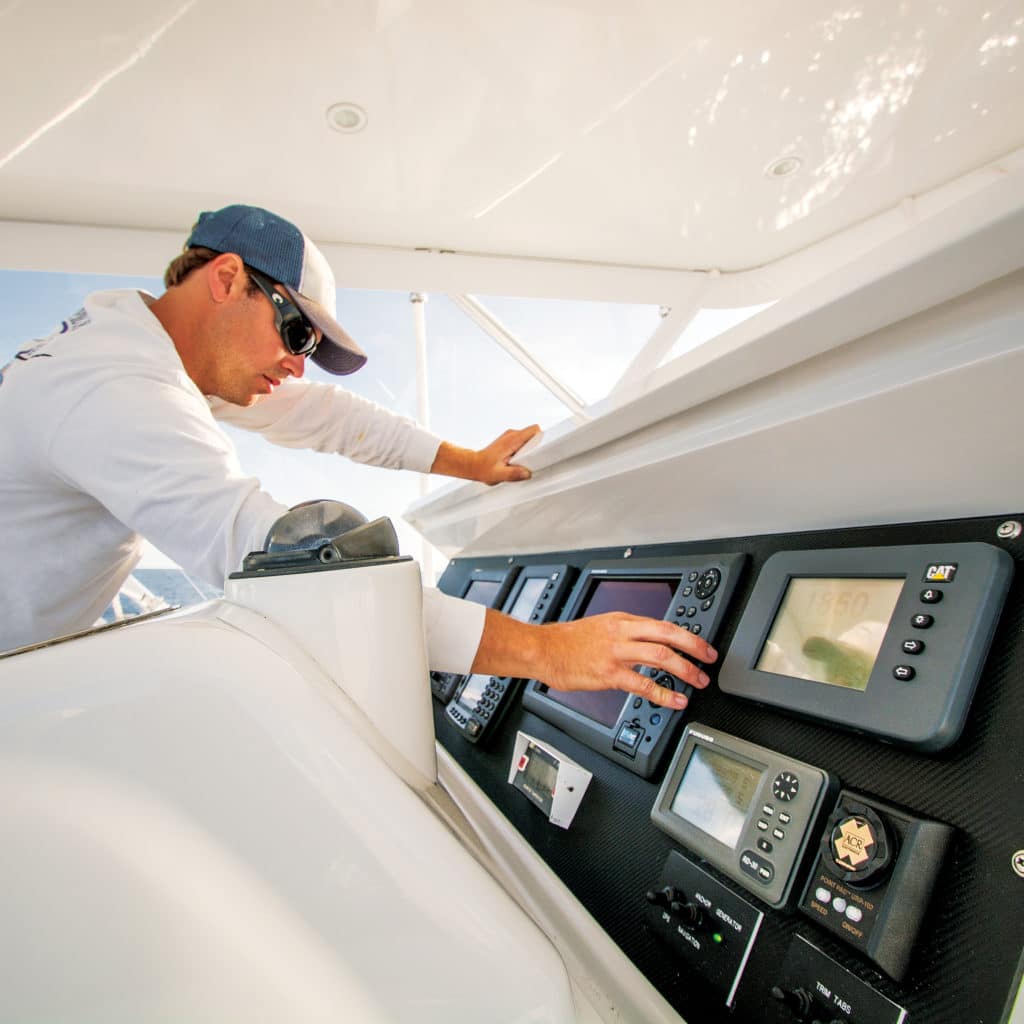 digital switching system on sport-fishing boat