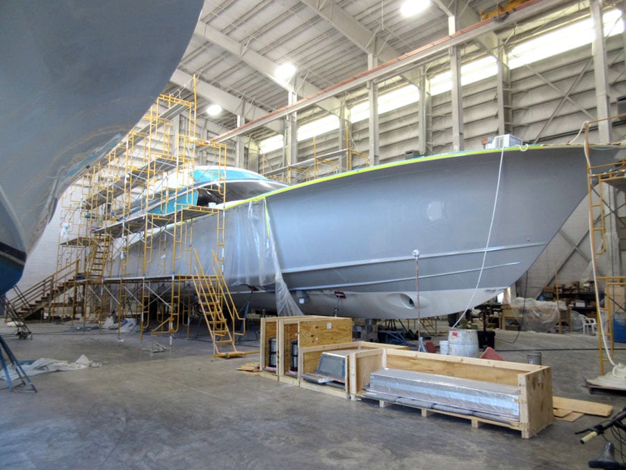 Construction of Jarrett Bay Boatworks 90