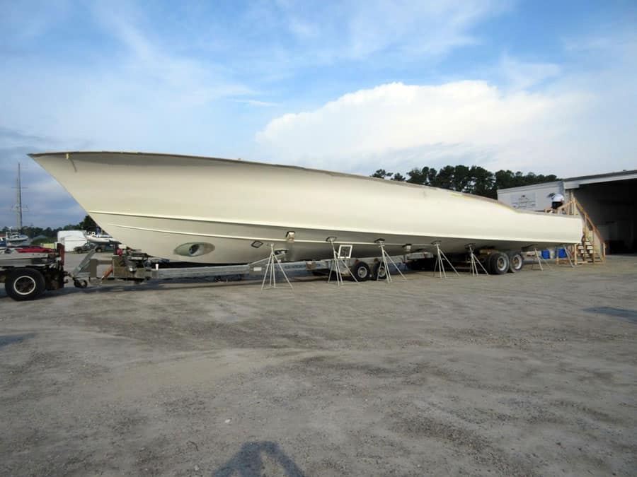 Construction of Jarrett Bay Boatworks 90