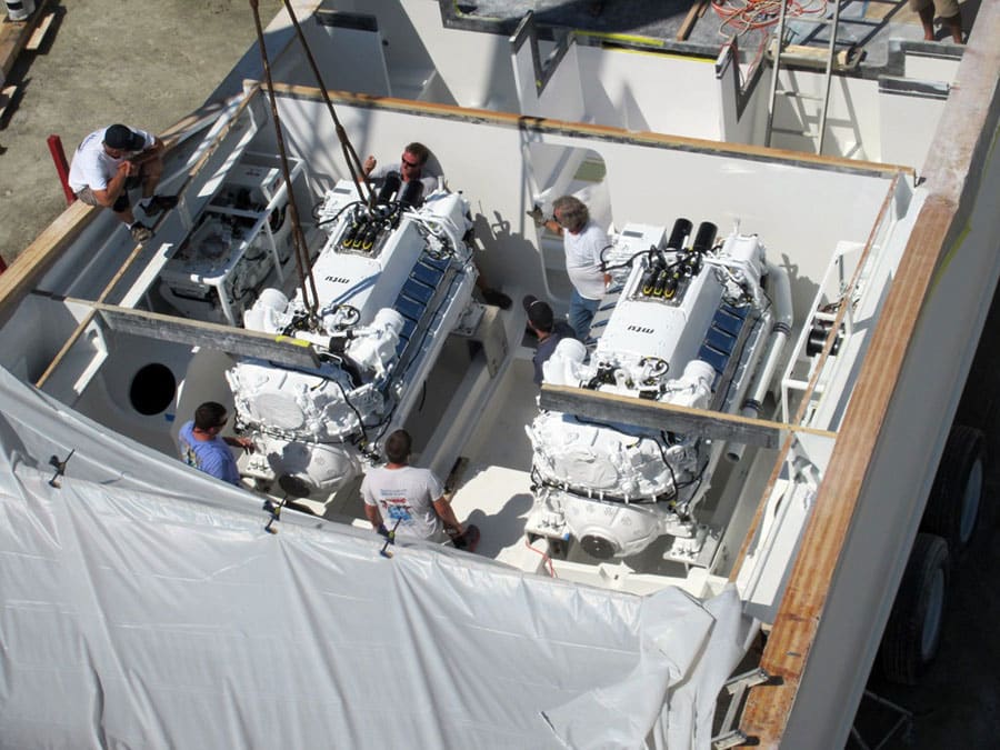 Construction of Jarrett Bay Boatworks 90