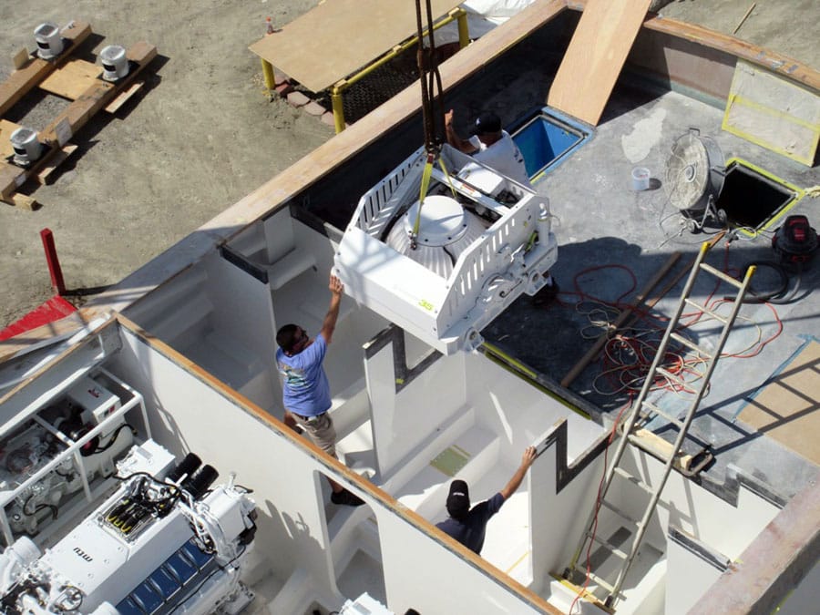 Construction of Jarrett Bay Boatworks 90