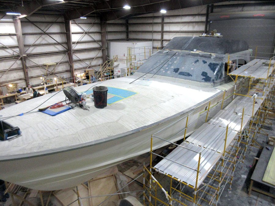 Construction of Jarrett Bay Boatworks 90