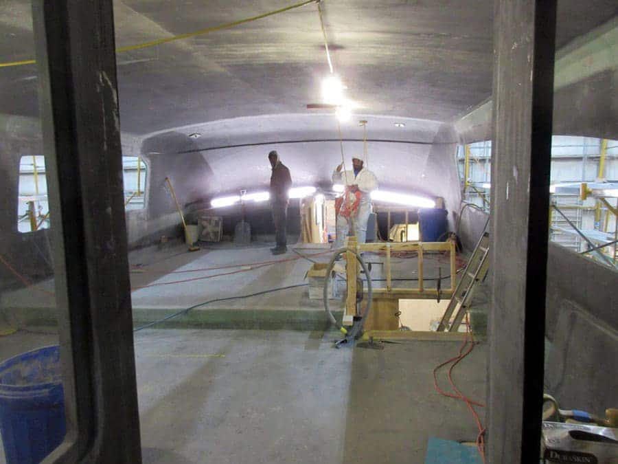 Construction of Jarrett Bay Boatworks 90