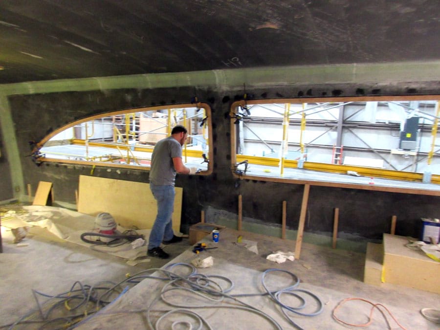 Construction of Jarrett Bay Boatworks 90