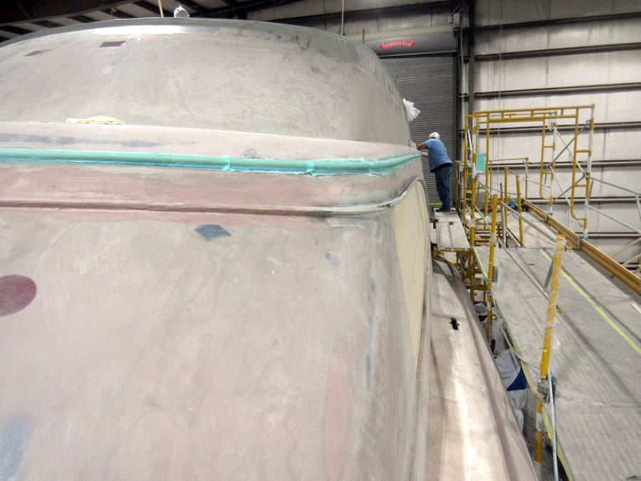 Construction of Jarrett Bay Boatworks 90