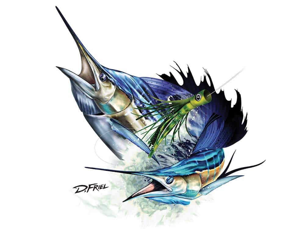 marlin fishing illustration