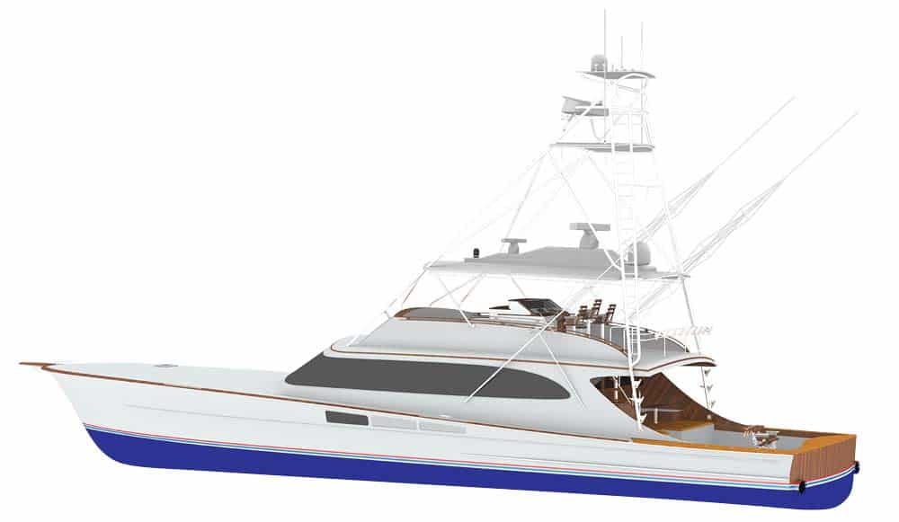illustration of michael rybovich and son's 94 custom yacht