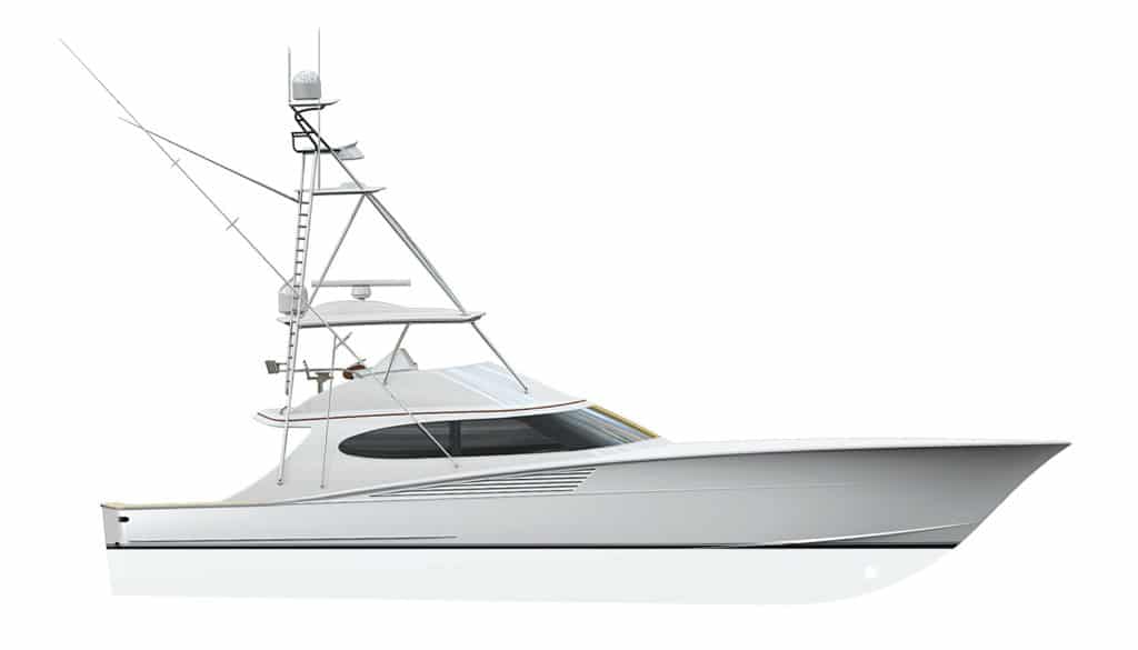 digital rendering of a new bayliss boatworks boat