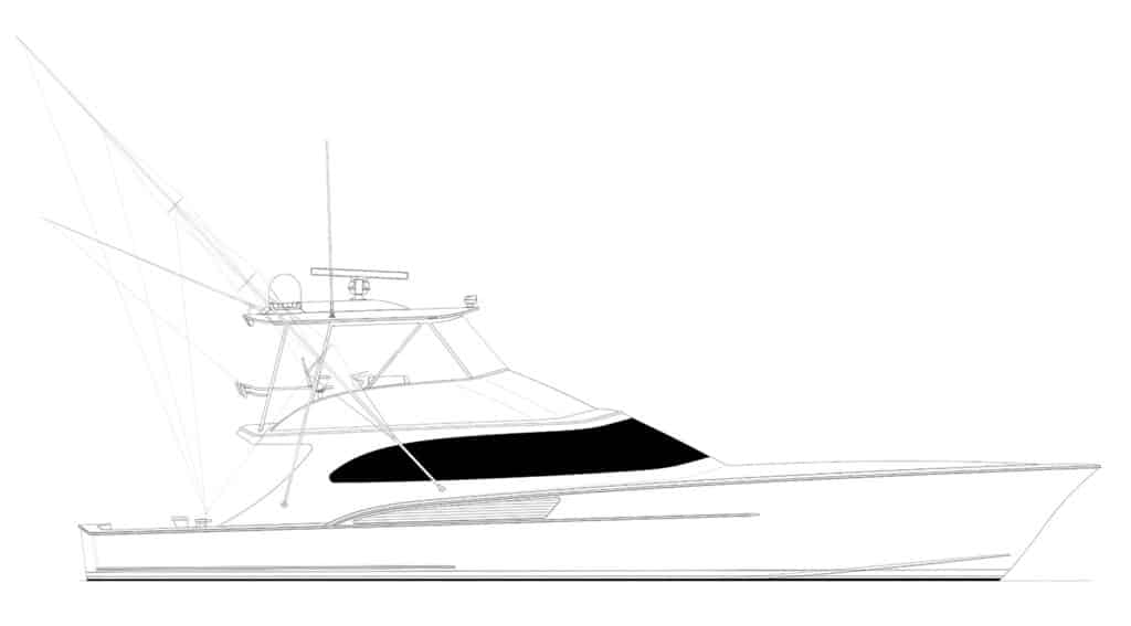 digital rendering of a new Jarrett Bay Boatworks boat
