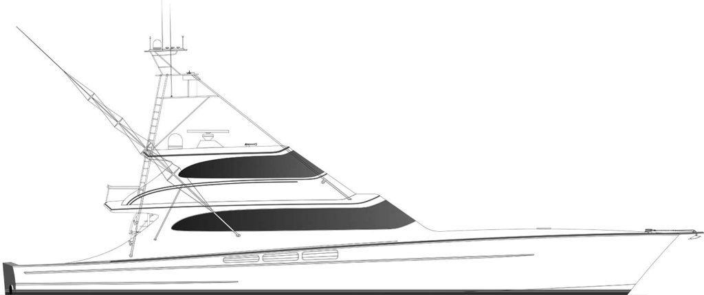 digital rendering of a new Michael Rybovich and Sons boat