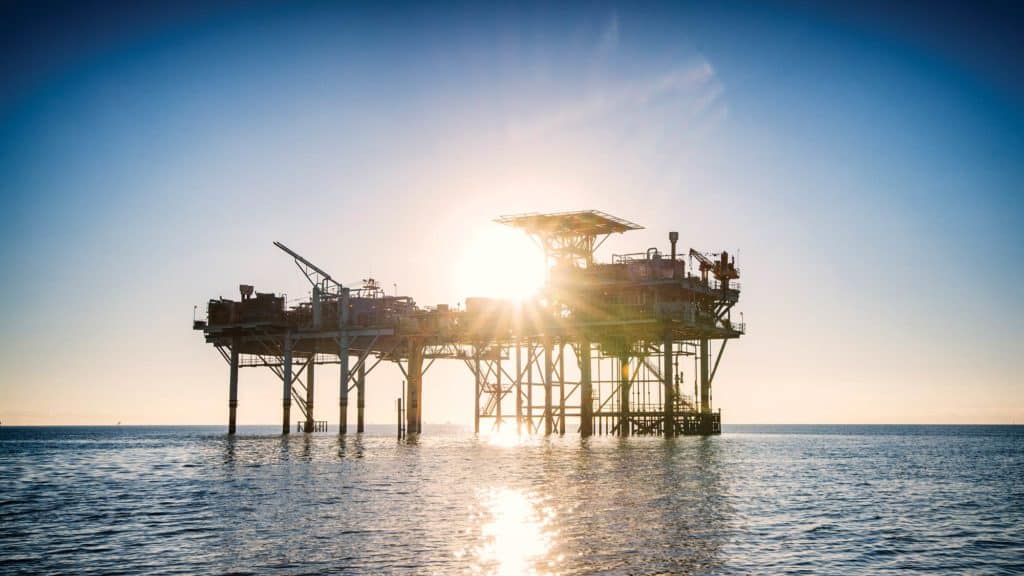oil rig at sea