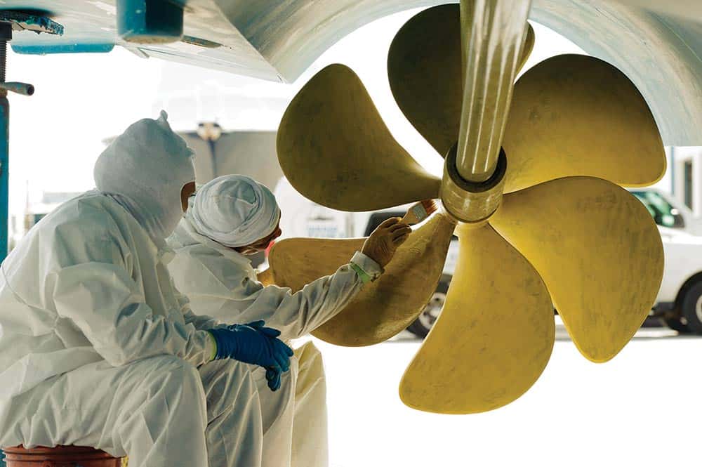 viking yacht service center painting propellers