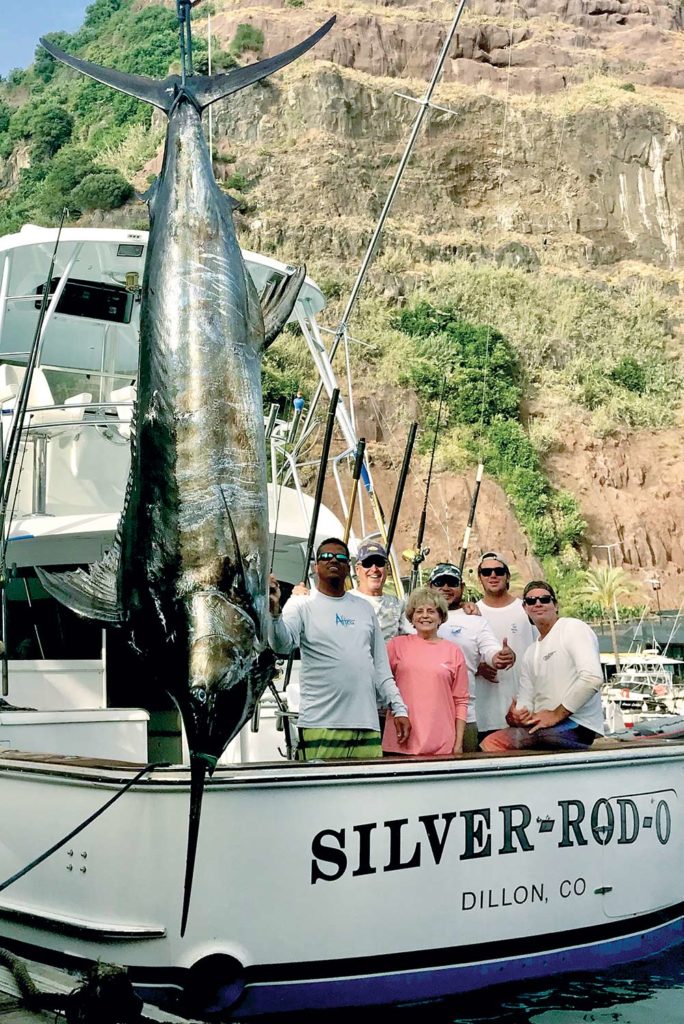 Gary Carter and family with world-record blue marlin
