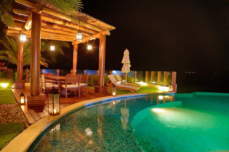 Mukul pool at night.