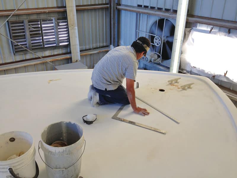 refit on a sport-fishing boat