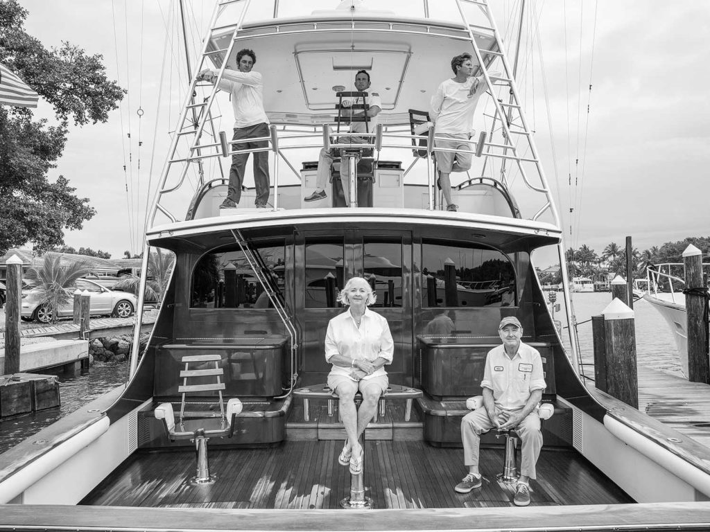 the rybovich family on a sport fishing boat