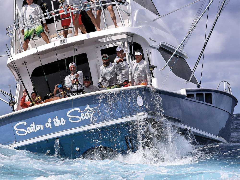sport fishing in rough waters