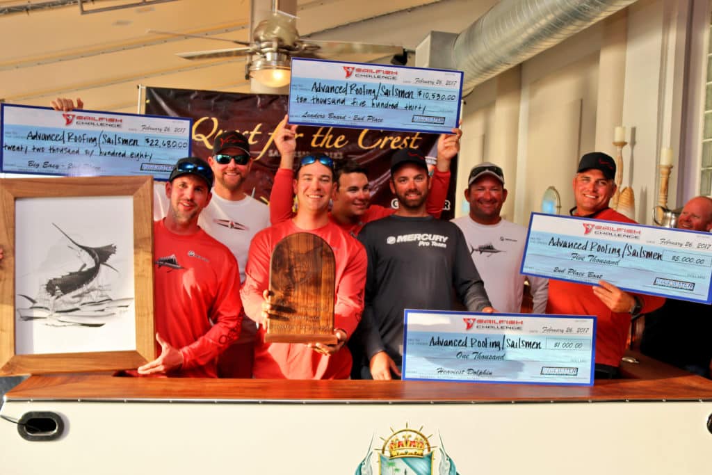 advanced roofing/sailsmen second place sailfish challenge