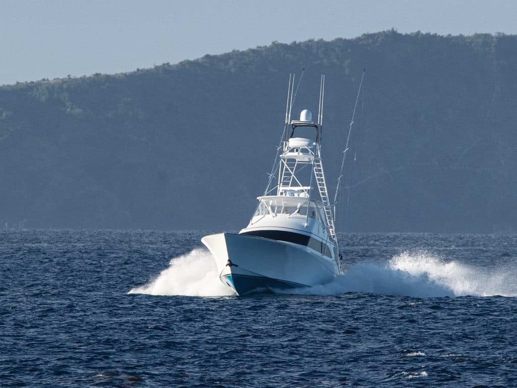 Sport fishing yacht on the water at the Scrub Island Invitational