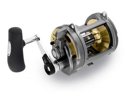 Shimano Tyrnos 50 II fishing reel on a white background.