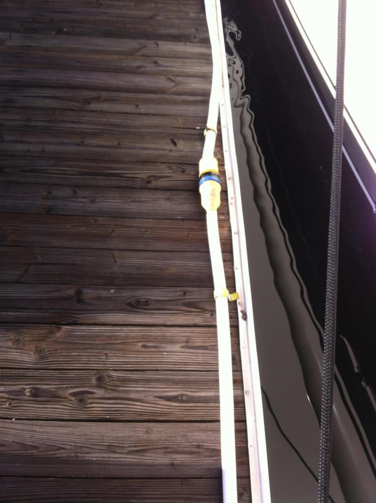 shore cords on fishing boat